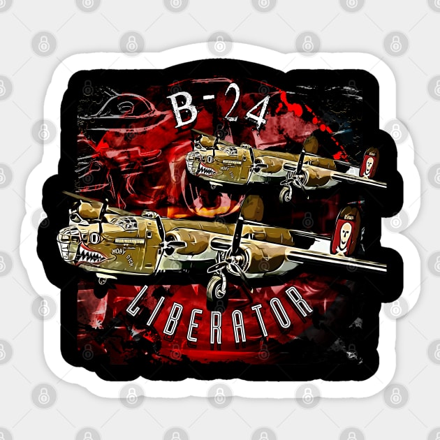 B-24 Liberator Sticker by aeroloversclothing